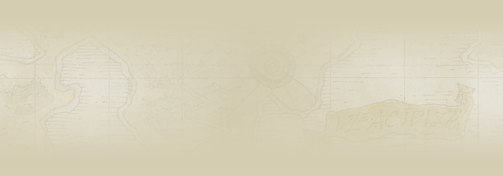 Tan/Light Gold background with faded pirate treasure map